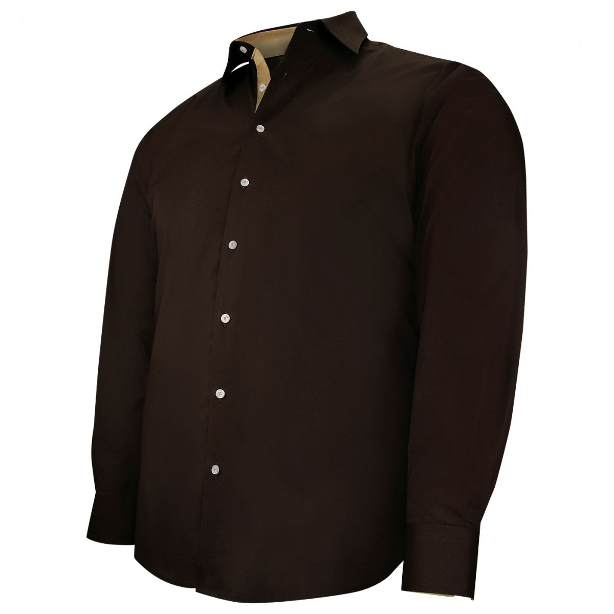 Chemise forte taille tissu uni CLASSOPO AE9DB3 marron