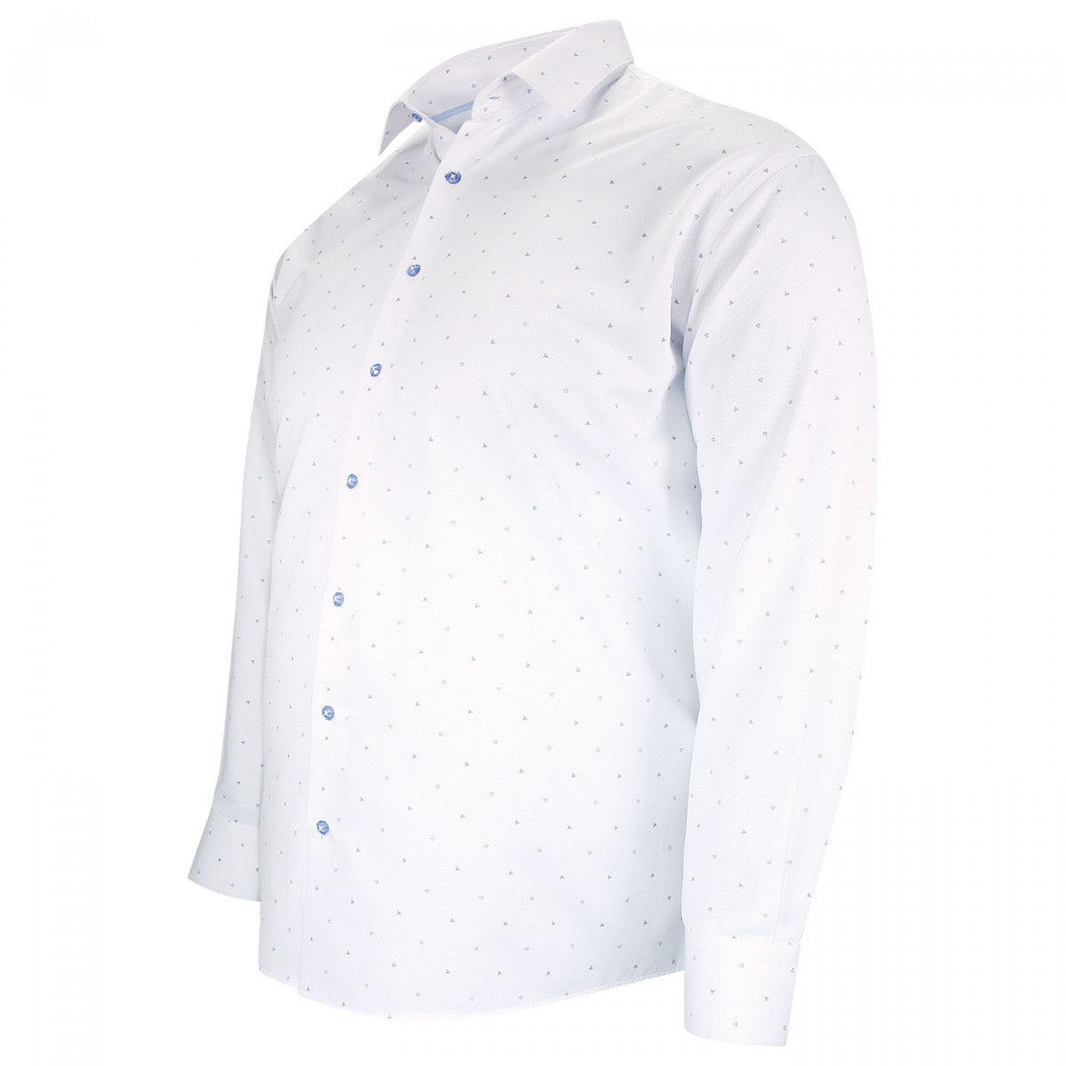 Chemise forte taille tissus à motifs furtivo-aa9db2 blanc bleu