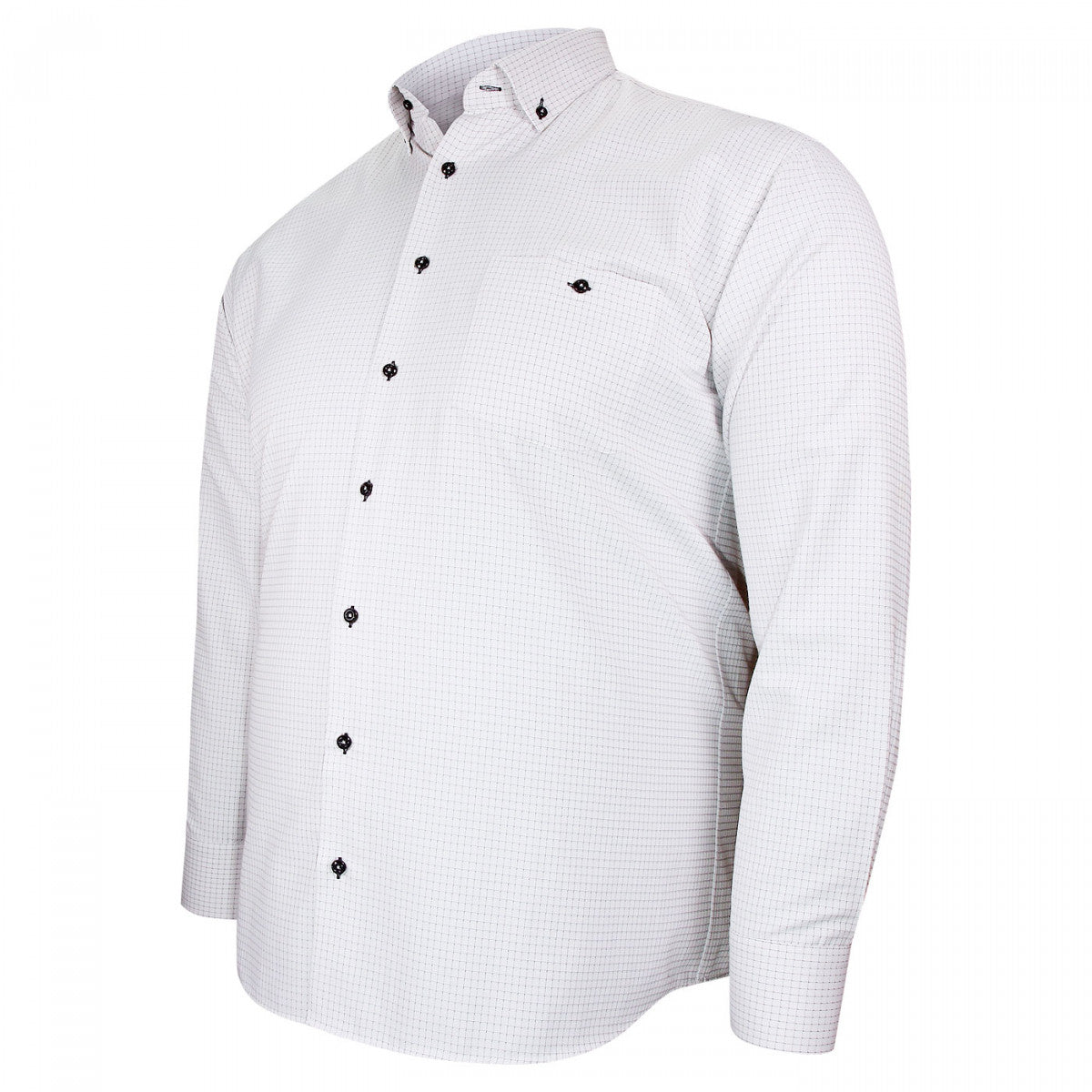 Chemise forte taille tissus premium à carreaux AB6DB1 bleu