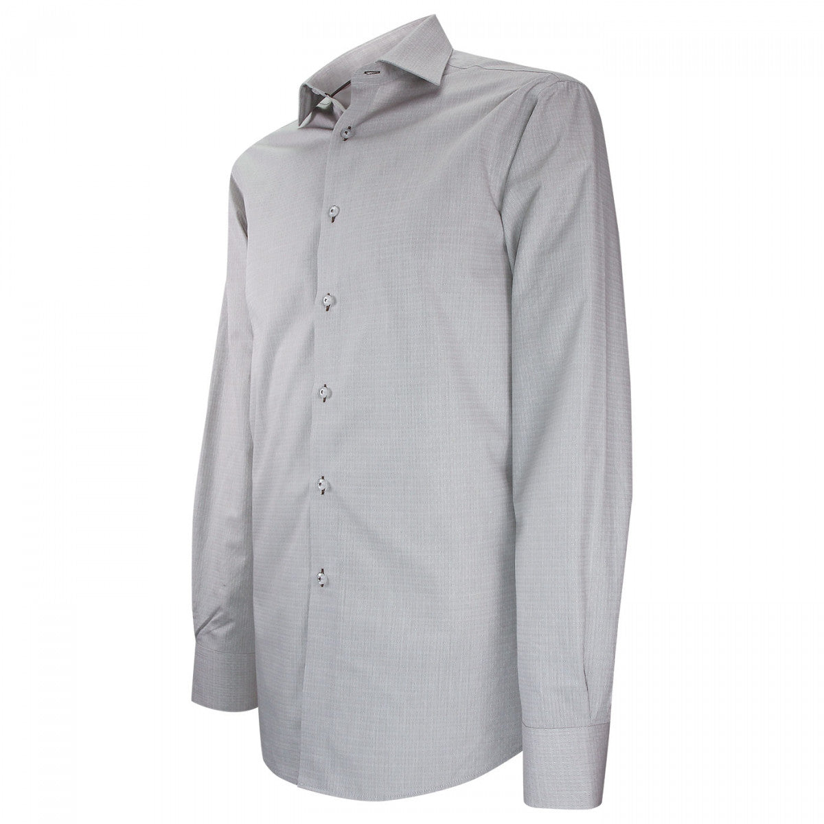 Chemise coupe droite micro-motifs brodés AE6AM1 gris