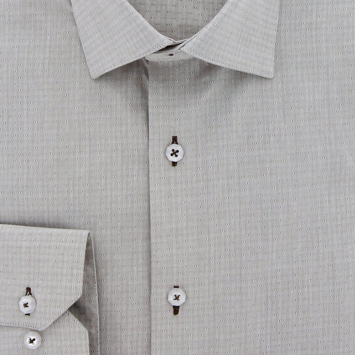 Chemise coupe droite micro-motifs brodés AE6AM1 gris