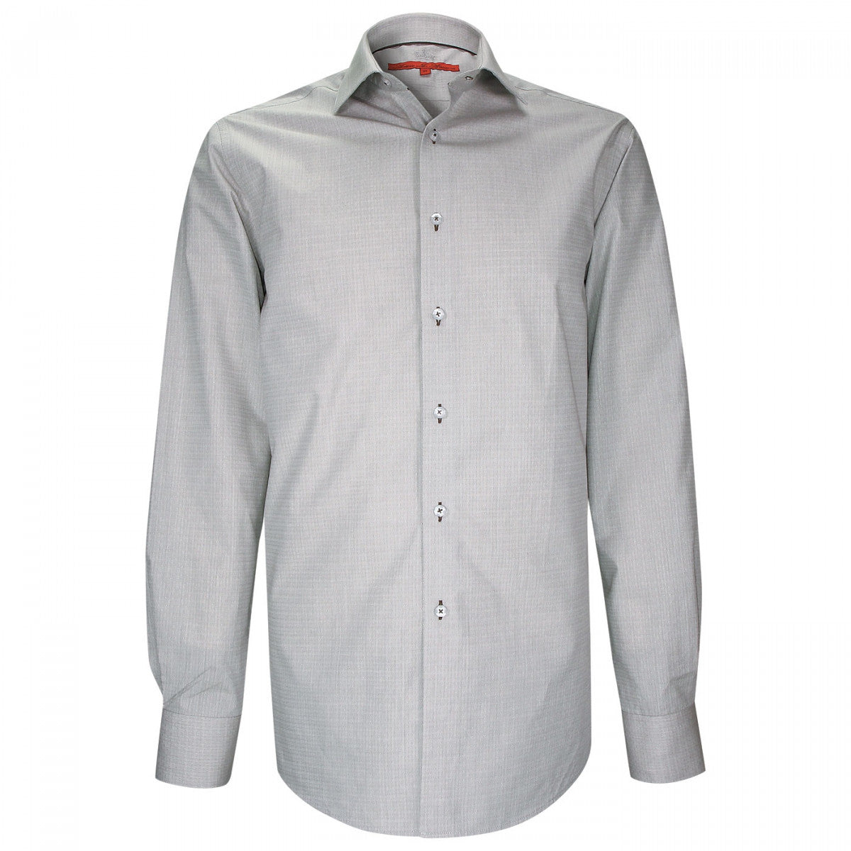 Chemise coupe droite micro-motifs brodés AE6AM1 gris