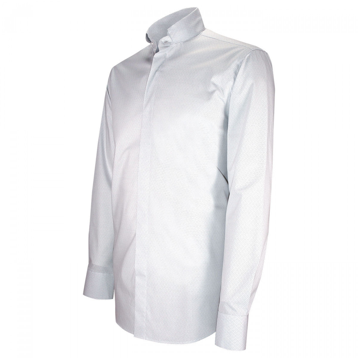 Chemise mode col cousu mao à motifs CA5EB3 blanc bleu