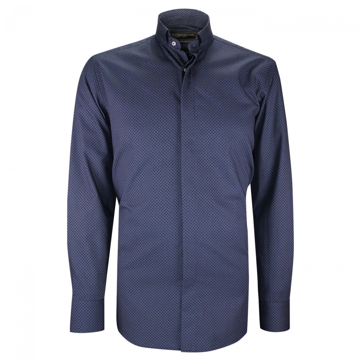 Chemise mode col cousu mao à motifs CA5EB1 bleu marine