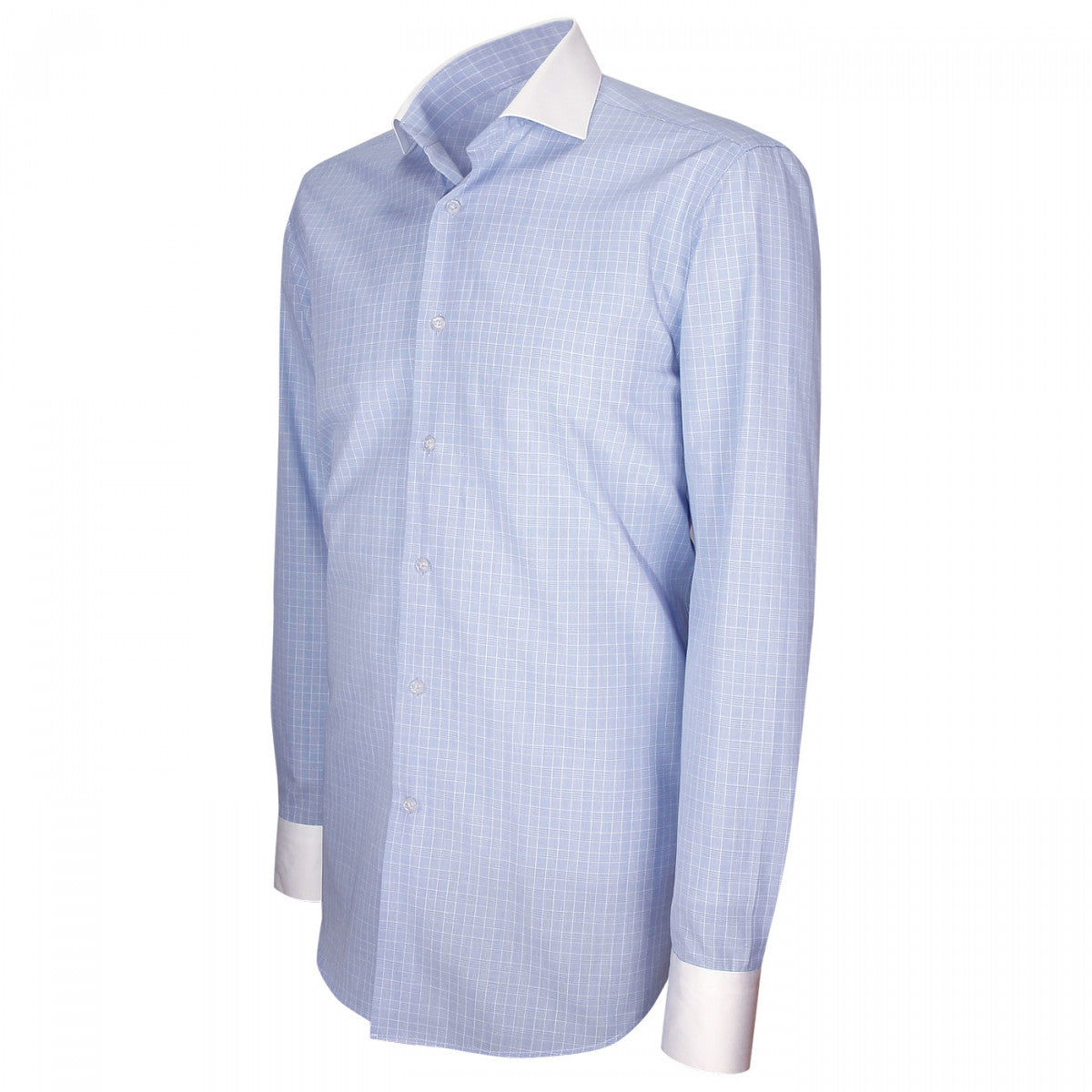 Chemise mode col et poignets blancs josh Andrew Mac Allister CA5AM1 bleu