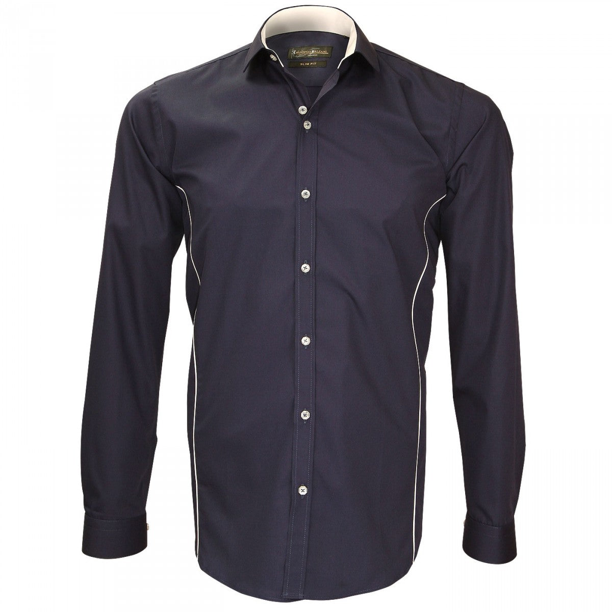 Chemise mode col italien UGO Emporio balzani NP10EB2 bleu