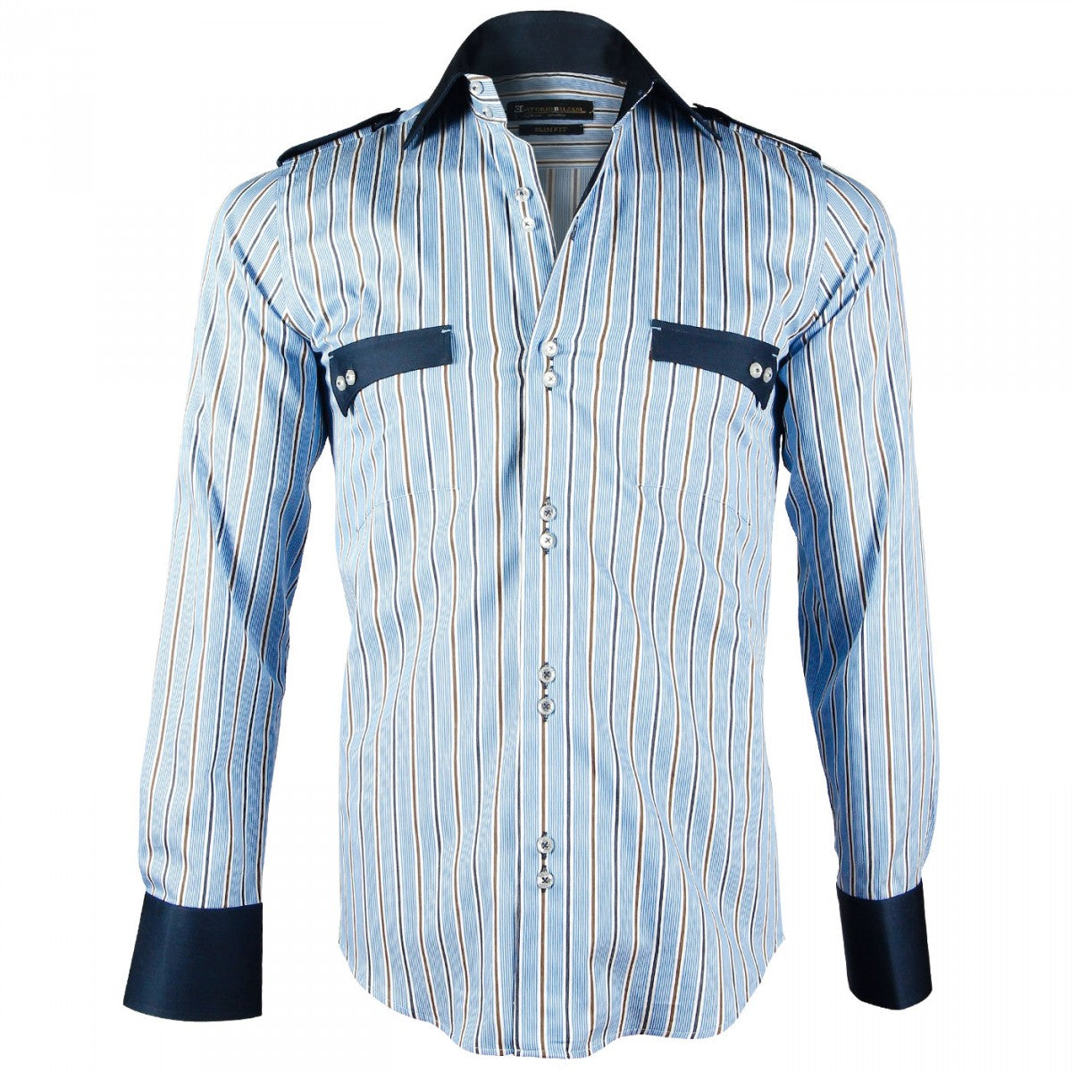Chemise Cintrée TASCA Emporio balzani K3EB2 bleu