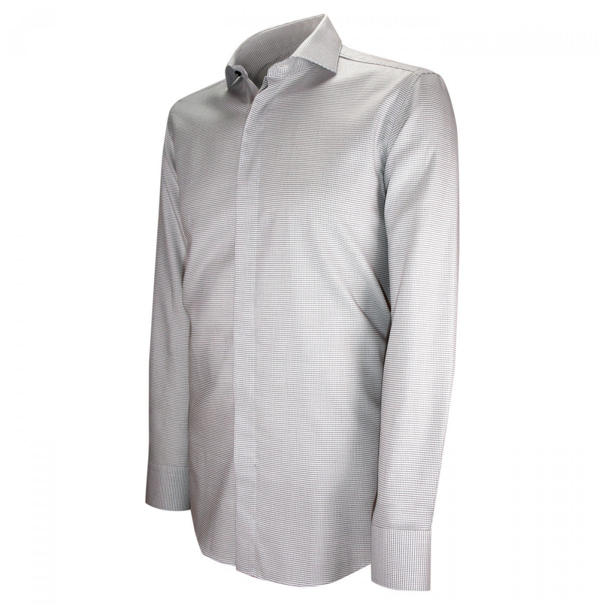 Chemise mode gorge cachée à motifs CA9EB1 gris