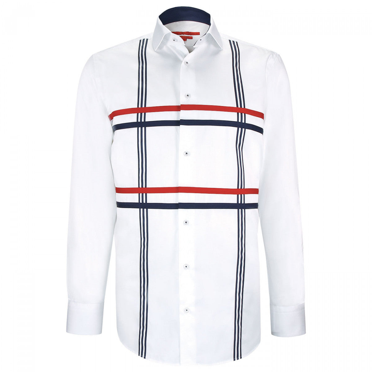 Chemise cintrée satin de coton FLAG-AA13AM1 blanc