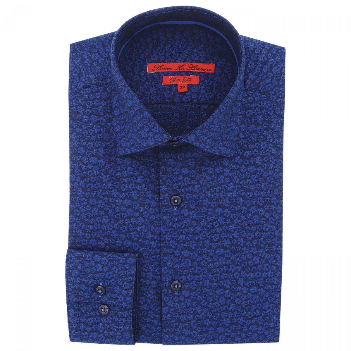 Chemise cintrée tissu liberty FLOWER AA6AM1 bleu