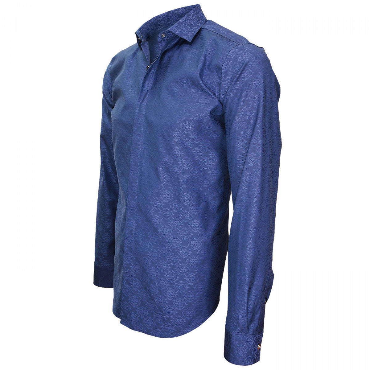 chemise tissu jacquardWEMBLEY Andrew Mc Allister J3AM1 bleu