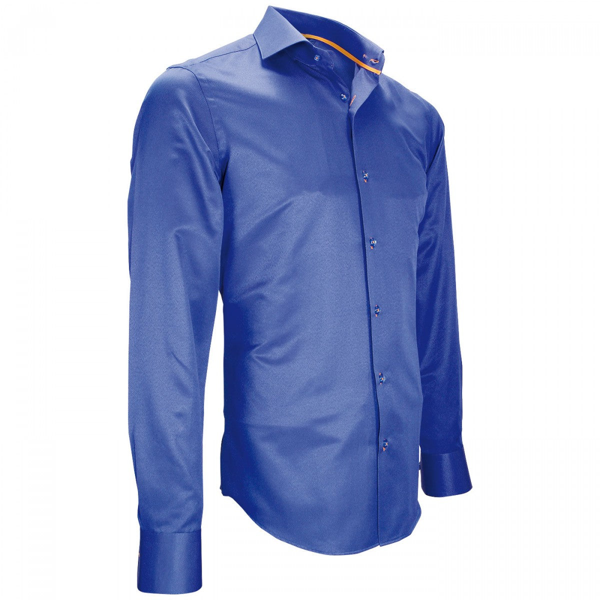 Chemise tissu armurée bleu