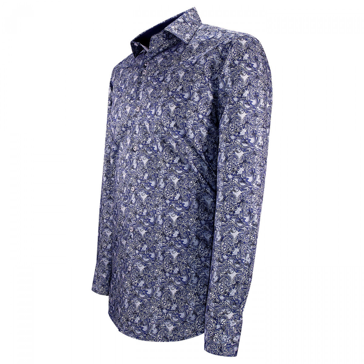 Chemise cintrée tissu imprimé CASHMO-AA5EB1 bleu