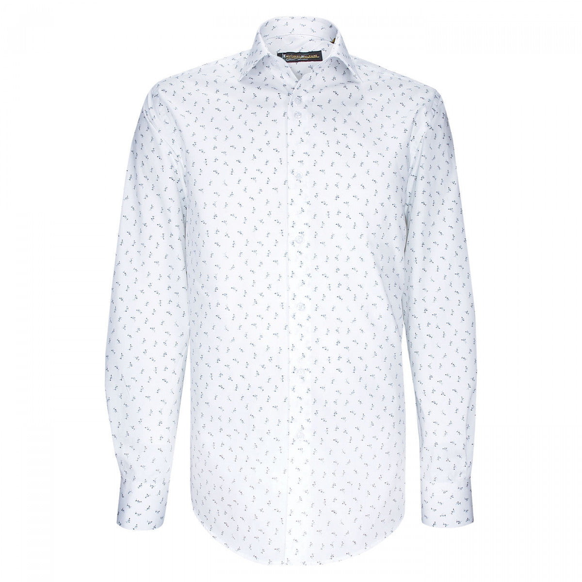 Chemise coupe droite tissu imprimé FANCARO AE5EB1 blanc bleu