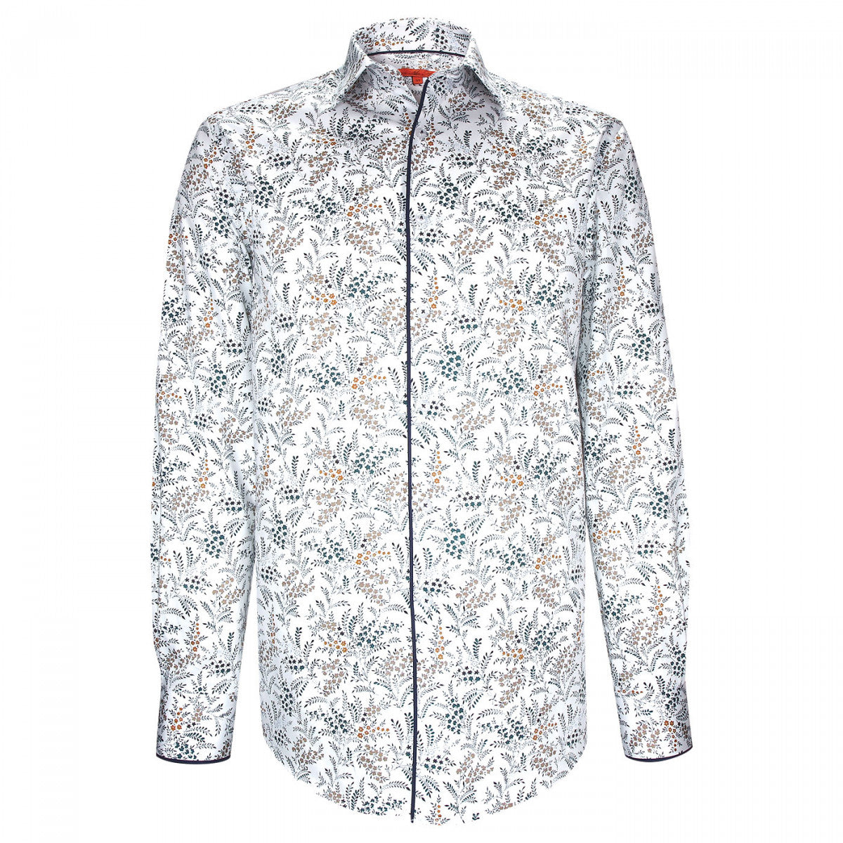 Chemise coupe droite tissu imprimé fleuri AE3AM1 blanc