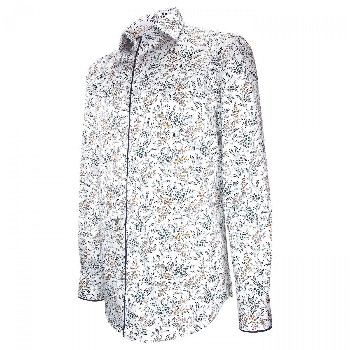 Chemise coupe droite tissu imprimé fleuri AE3AM1 blanc