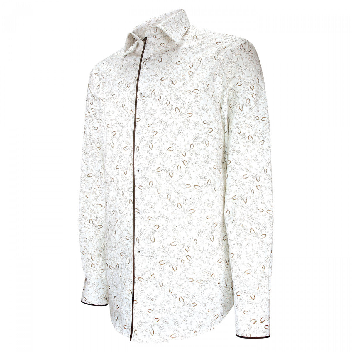 Chemisette cintré tissu imprimé fleuri blanc