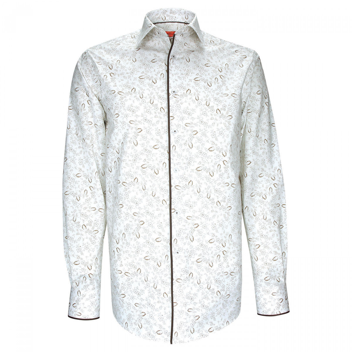 Chemisette cintré tissu imprimé fleuri blanc