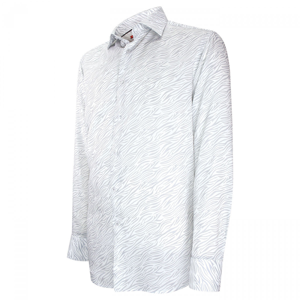 Chemise cintrée tissu imprimé zébré AE8AM1 blanc