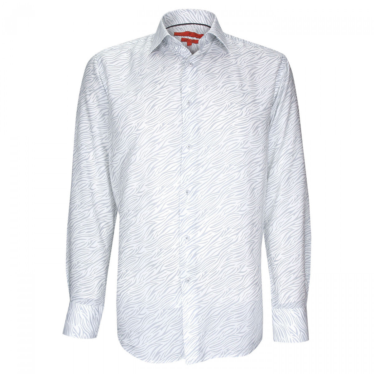 Chemise cintrée tissu imprimé zébré AE8AM1 blanc