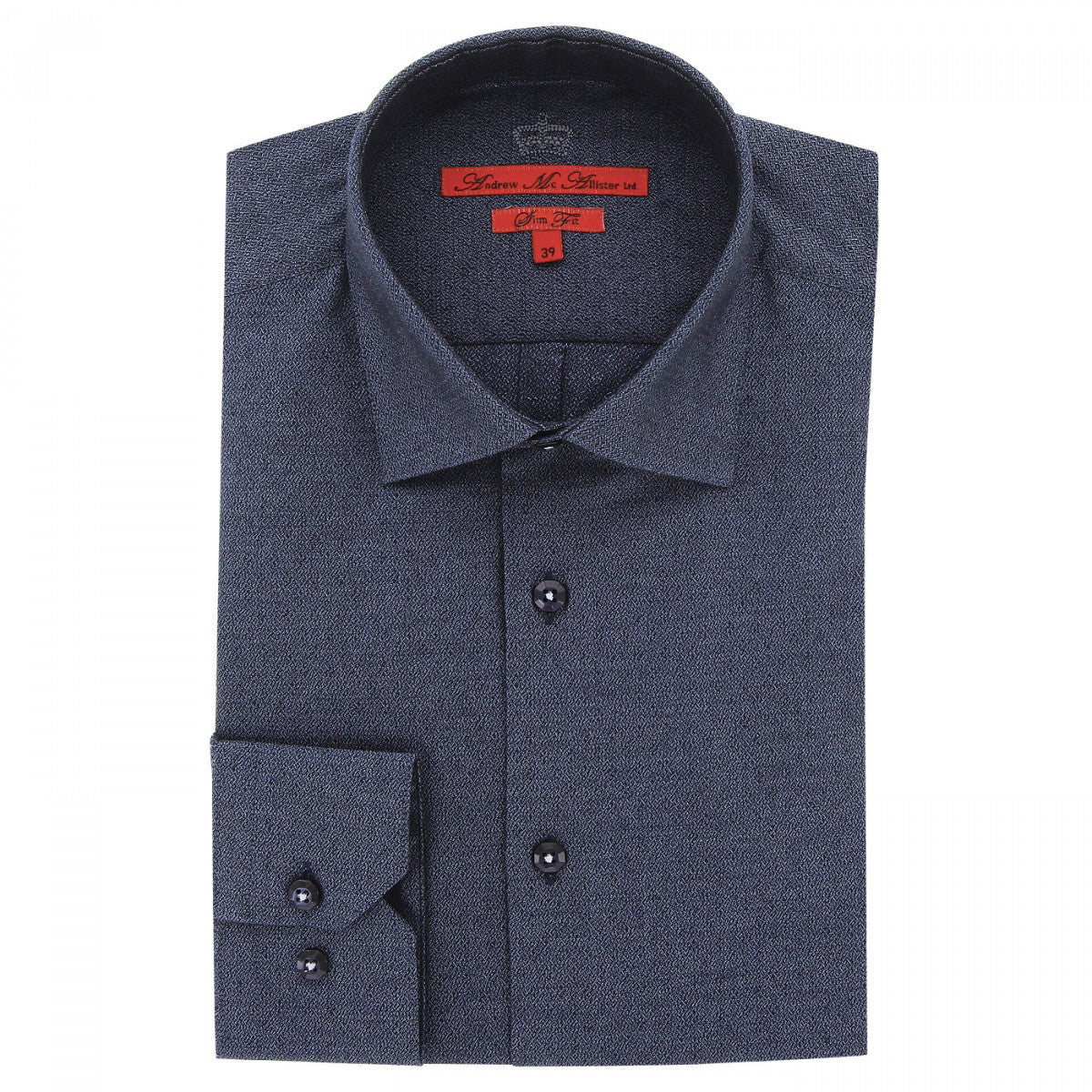 Chemise cintrée tissu structuré à motifs AE10AM1 bleu