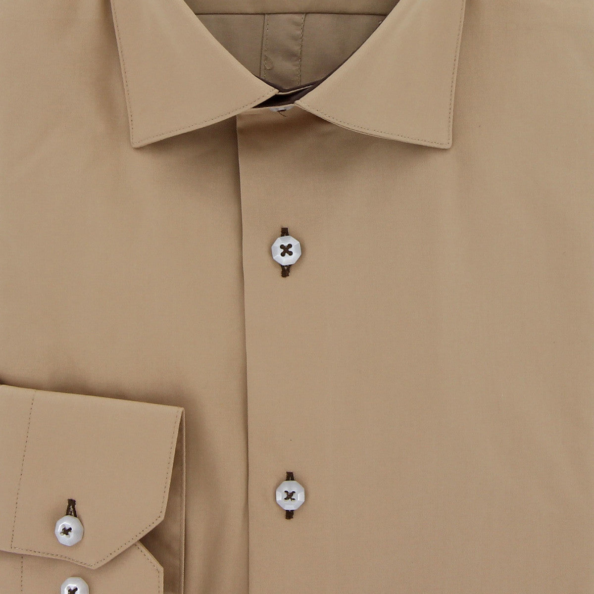 Chemise cintrée tissu uni AE9AM3 beige
