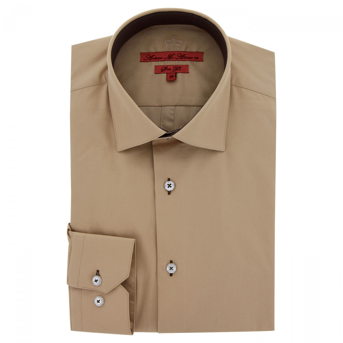 Chemise cintrée tissu uni AE9AM3 beige