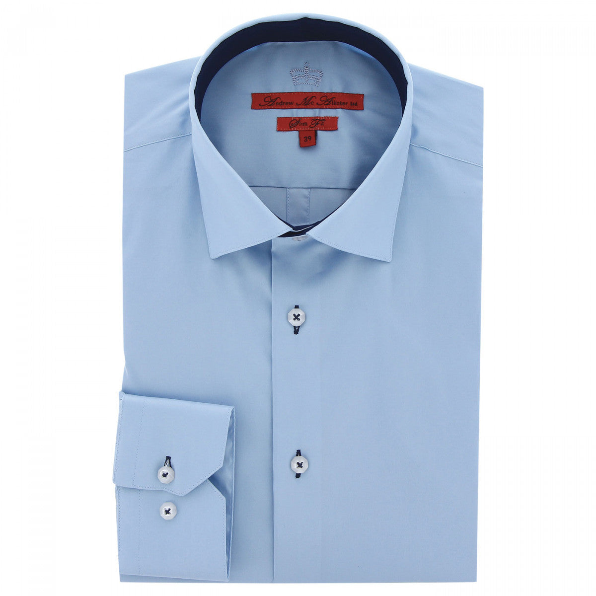 Chemise cintrée tissu uni AE9AM4 bleu ciel