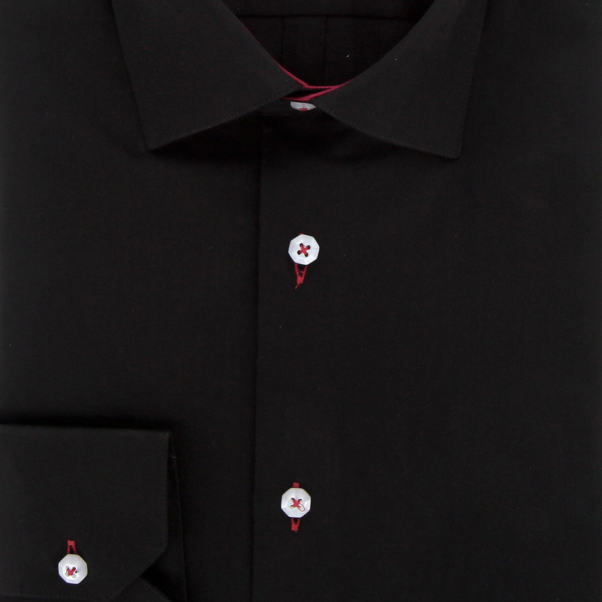 Chemise cintrée tissu uni AE9AM1 noir