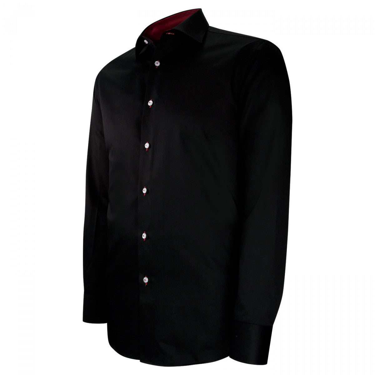 Chemise cintrée tissu uni AE9AM1 noir