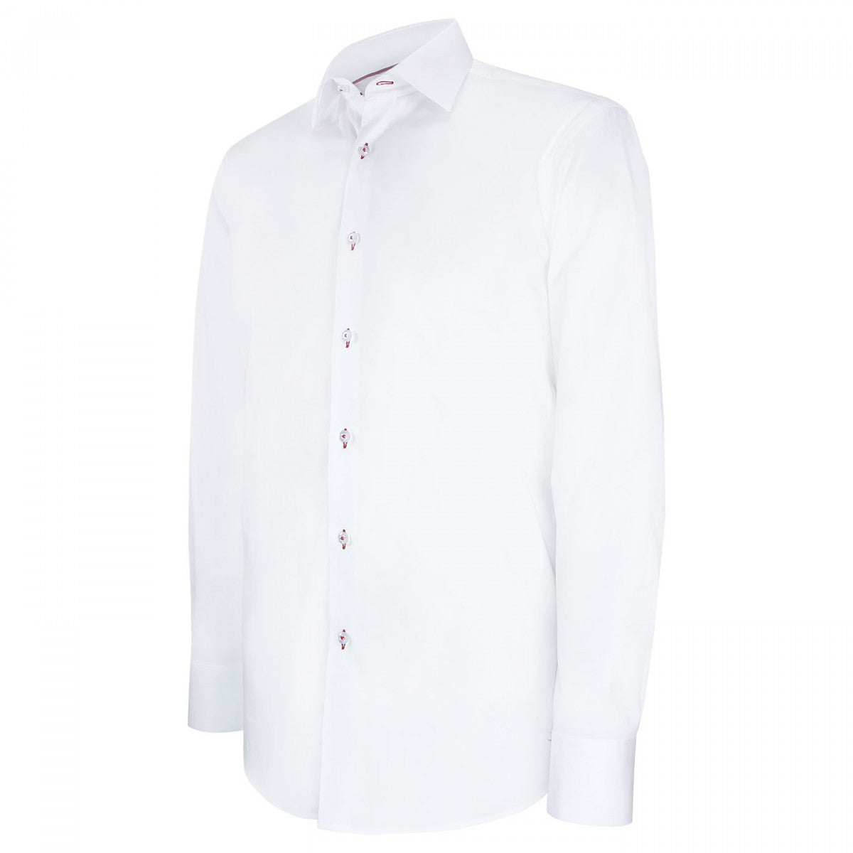 Chemise cintrée uni 100% coton AE14AM1 blanc rouge