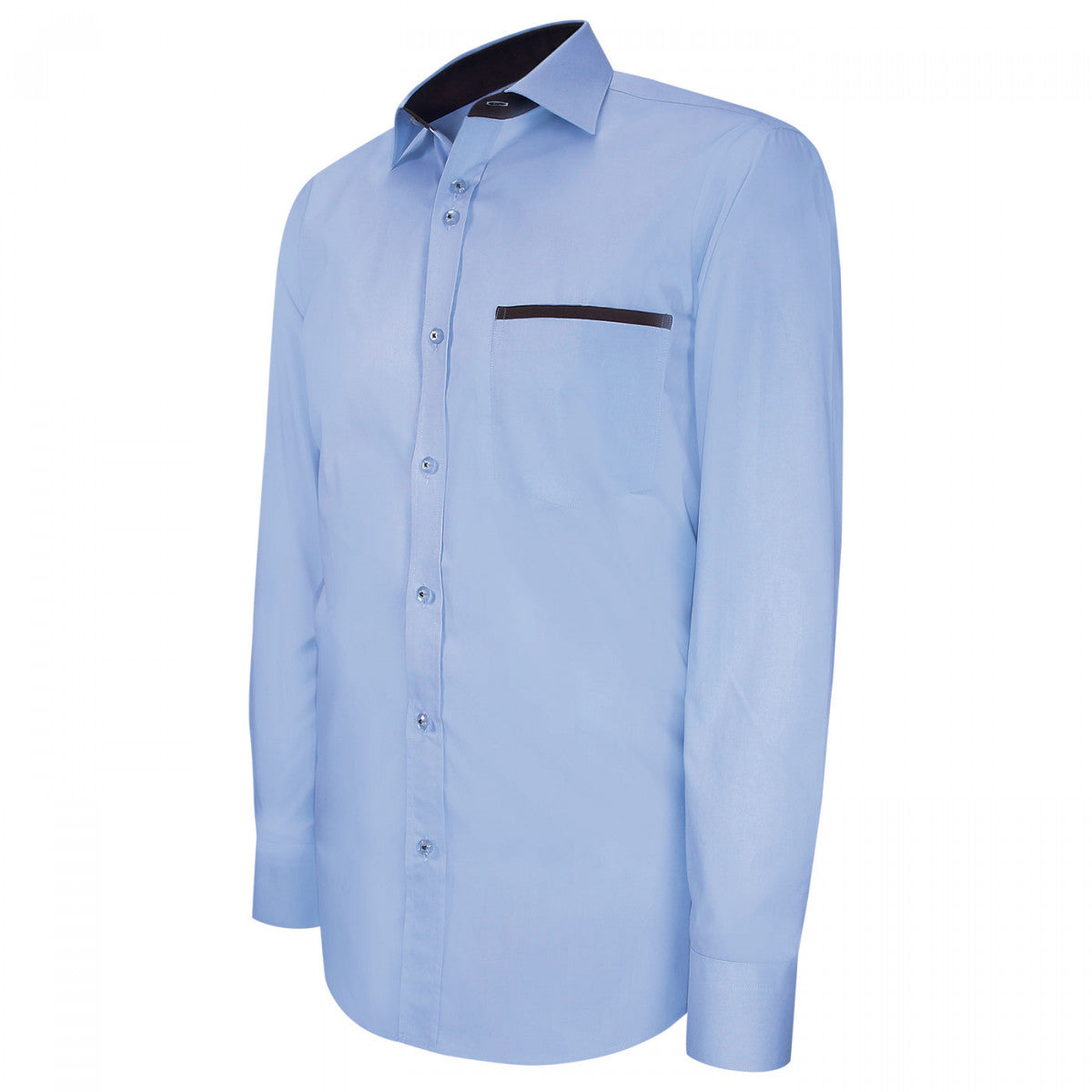 Chemise cintrée unie liseré sur poche TASCOMAR AE9EB1 bleu