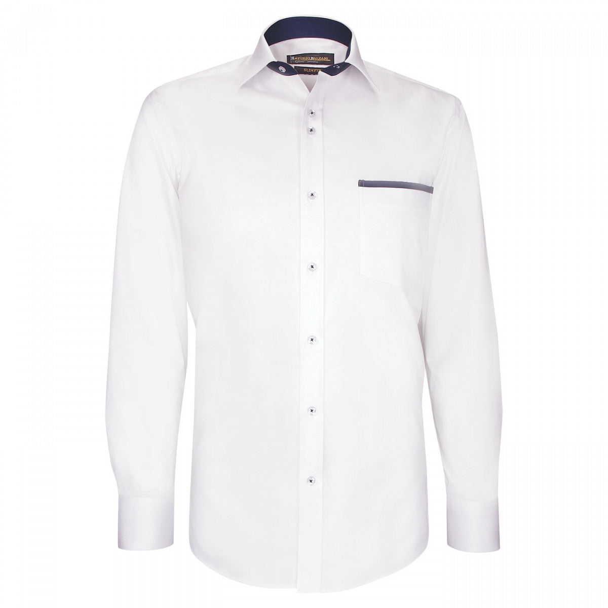 Chemise cintrée unie liseré sur poche TASCOPO AE8EB3 blanc