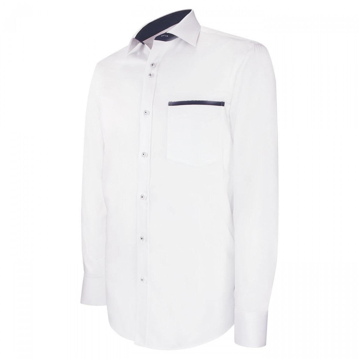 Chemise cintrée unie liseré sur poche TASCOPO AE8EB3 blanc