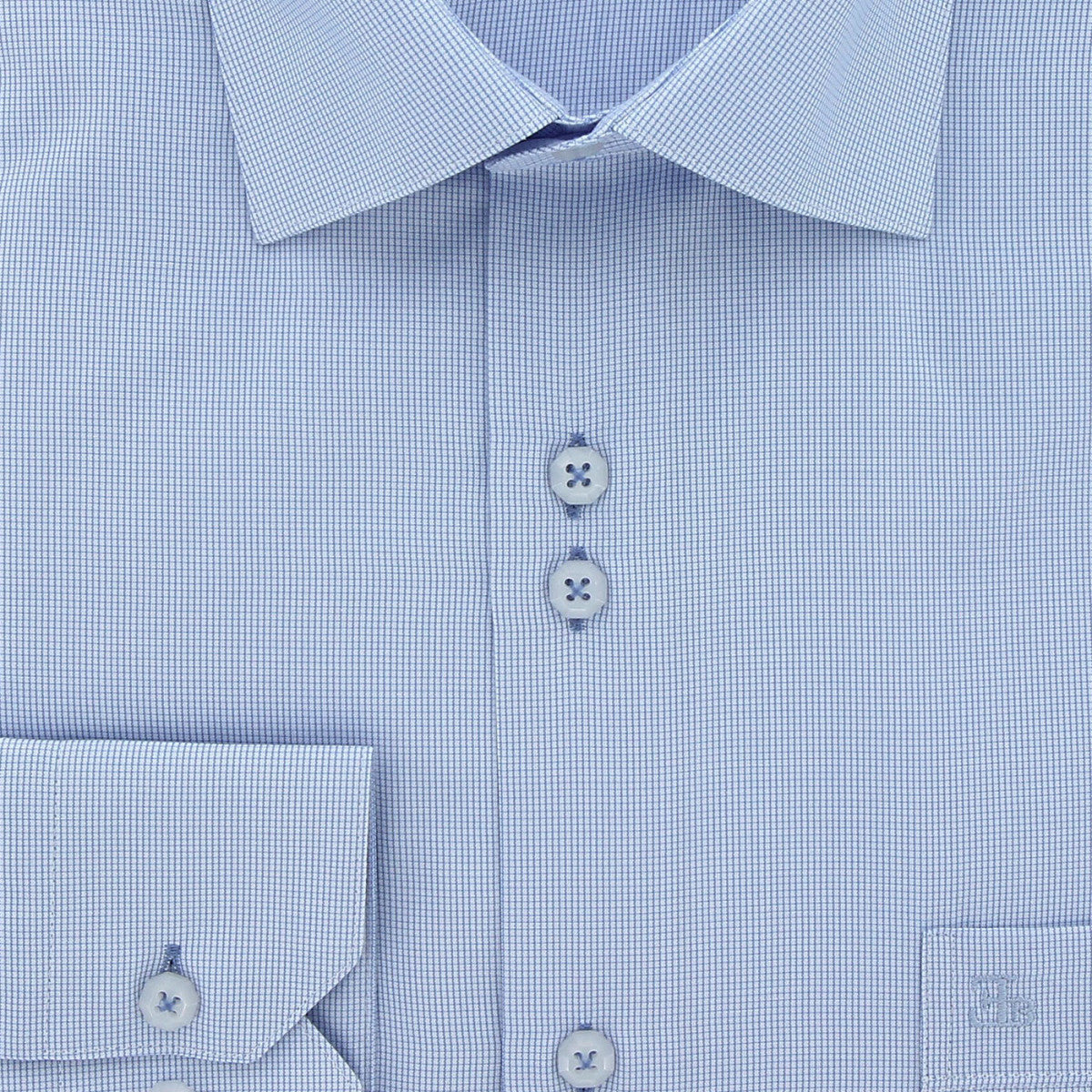 Chemise coupe droite vichy PIASTRA AB1EB1 bleu