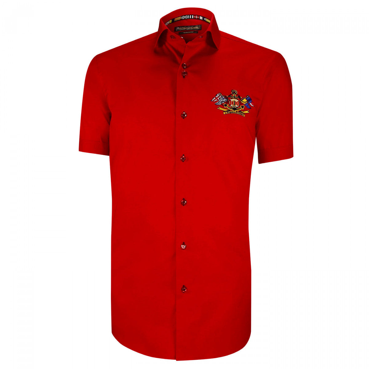 Chemisette brodée coupe cintrée EXCLUSIVO-AAMC3EB1 rouge