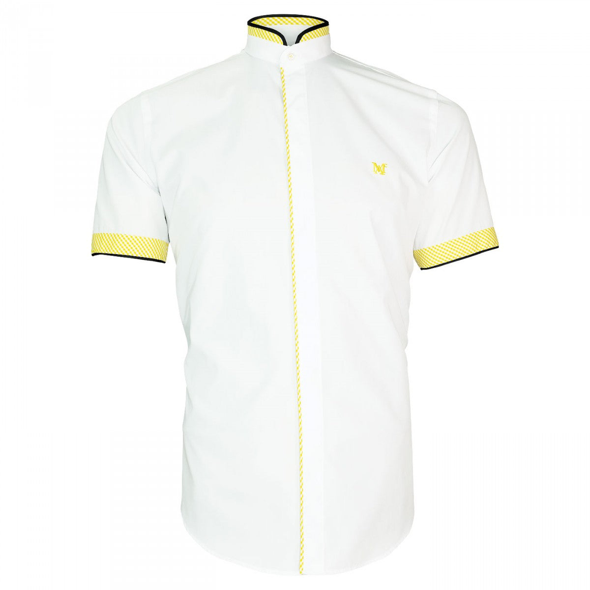 Chemisette col MaoLUXLEY Andrew Mc Allister TMC-T5AM5 blanc jaune