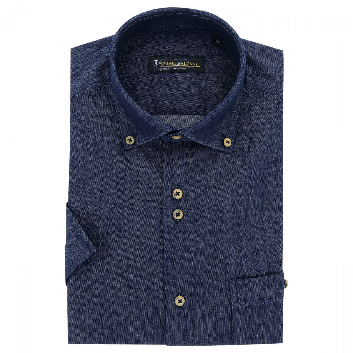 Chemisette coupe droite en jean DENIMETA AE1EBMC1 bleu