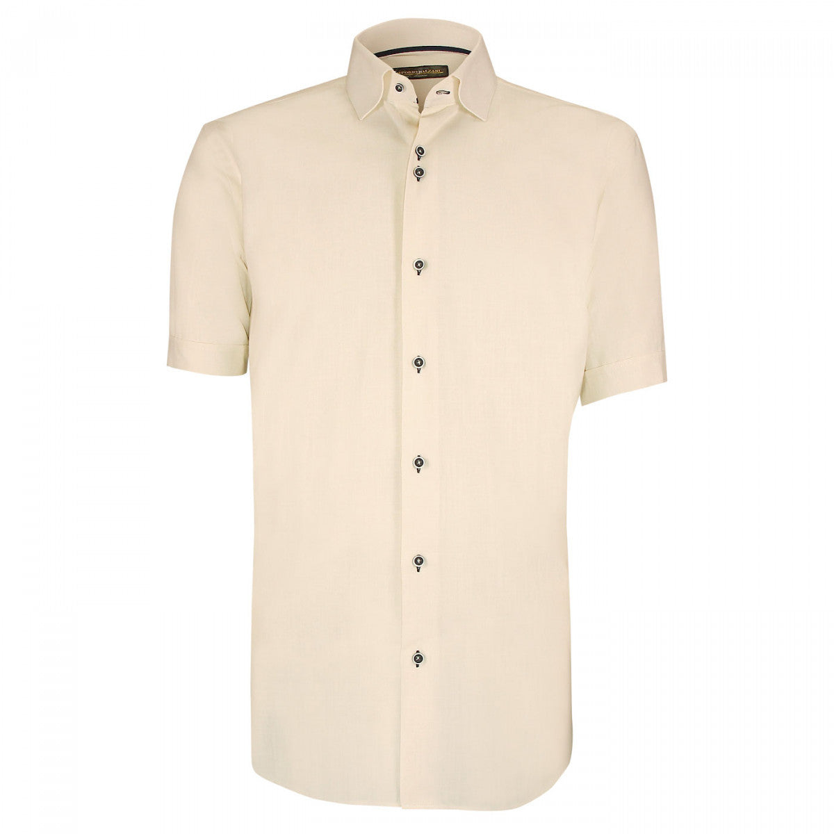 Chemisette lin classique coupe droite OLINA-AAMC5EB1 beige