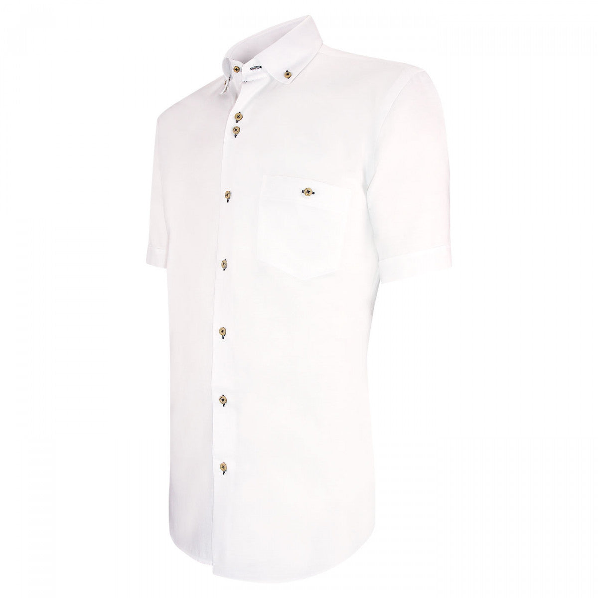 Chemisette lin classique coupe droite OLINO-AAMC1EB2 blanc