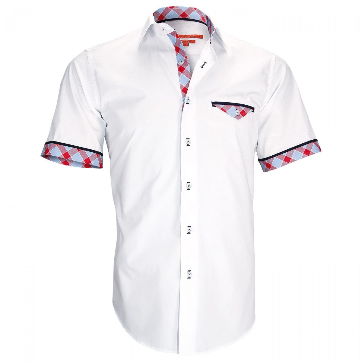 Chemisette modeWIGHT Andrew Mac Allister ZBMC-13AM2 blanc bleu rouge