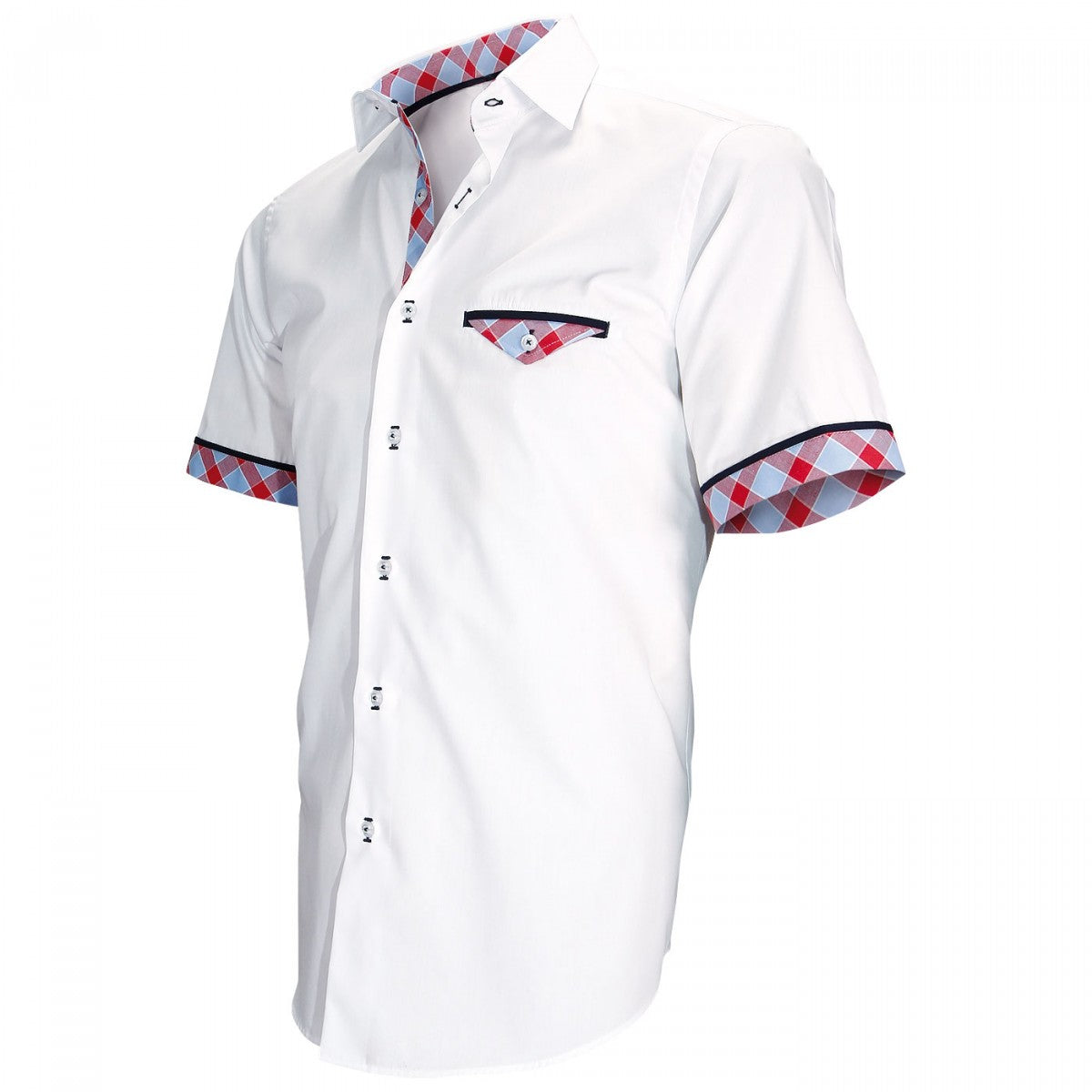 Chemisette modeWIGHT Andrew Mac Allister ZBMC-13AM2 blanc bleu rouge
