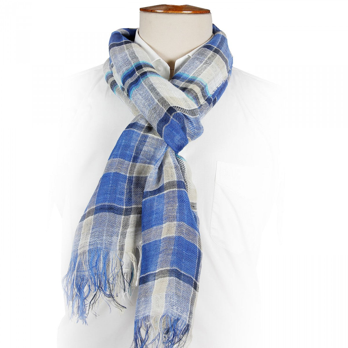 CHECHE EN LIN AZZURO Emporio balzani CHECHE-13 bleu