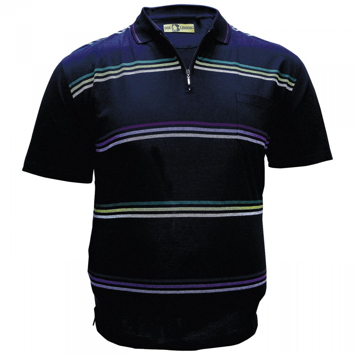 Polo coton mercerisé JOHN Doublissimo GT-EPOLOB1 bleu